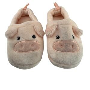 Old Navy Pink Piggie Critter Slippers Unisex Toddler Size Small 7-8